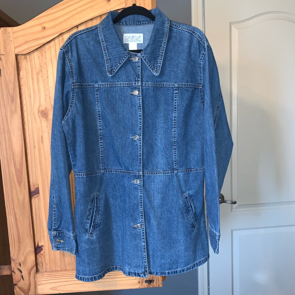 Vintage Long Denim Jacket - image 1